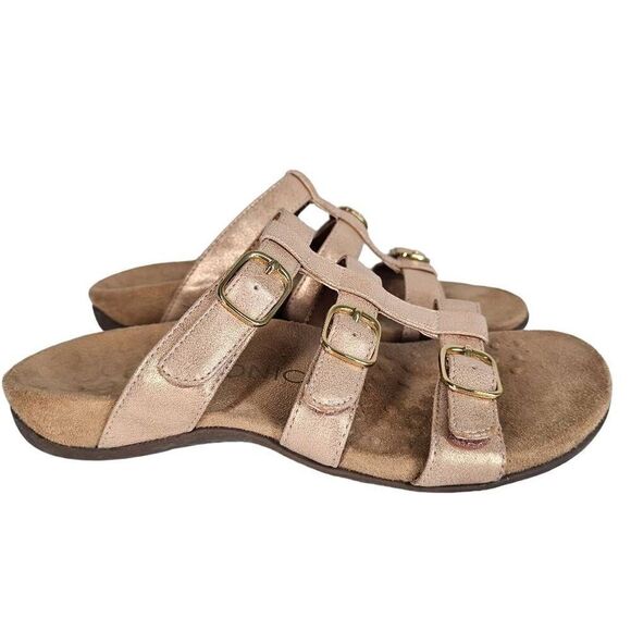 Vionic Misa Sandal Slide Gold 6 - Picture 1 of 8